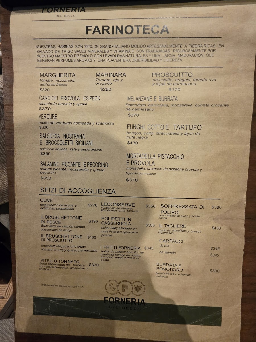 Fornería del Becco Menu - Image 4