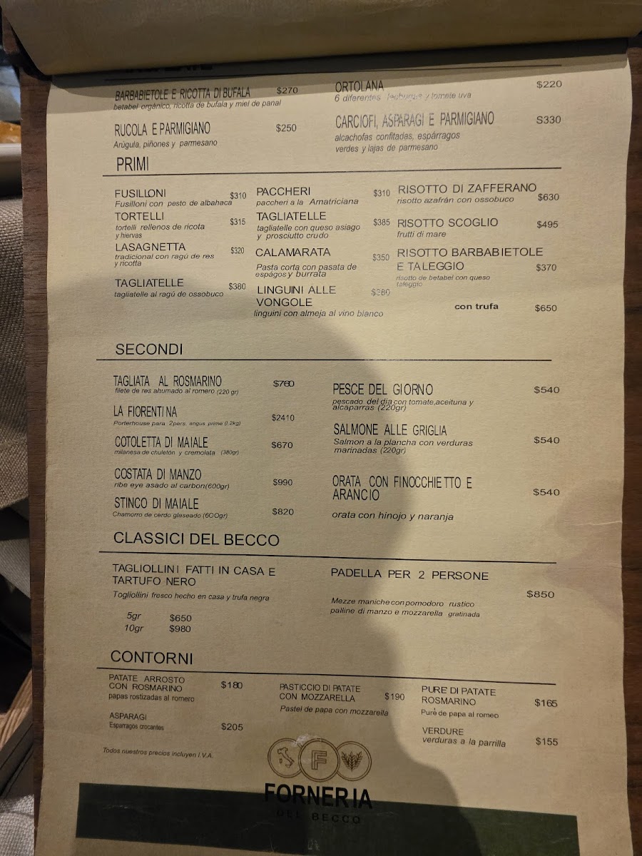 Fornería del Becco Menu - Image 6